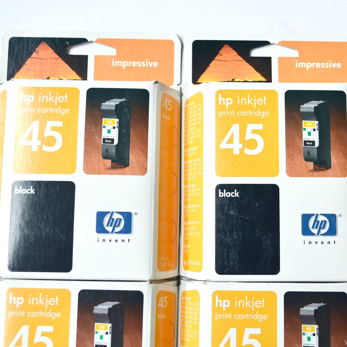 HP Inkjet Black 45 Printer Inks Lot of 4 BEST BUY DATE OF OCT 2005 !!!