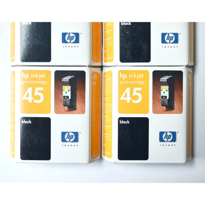 HP Inkjet Black 45 Printer Inks Lot of 4 BEST BUY DATE OF OCT 2005 !!!