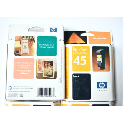 HP Inkjet Black 45 Printer Inks Lot of 4 BEST BUY DATE OF OCT 2005 !!!