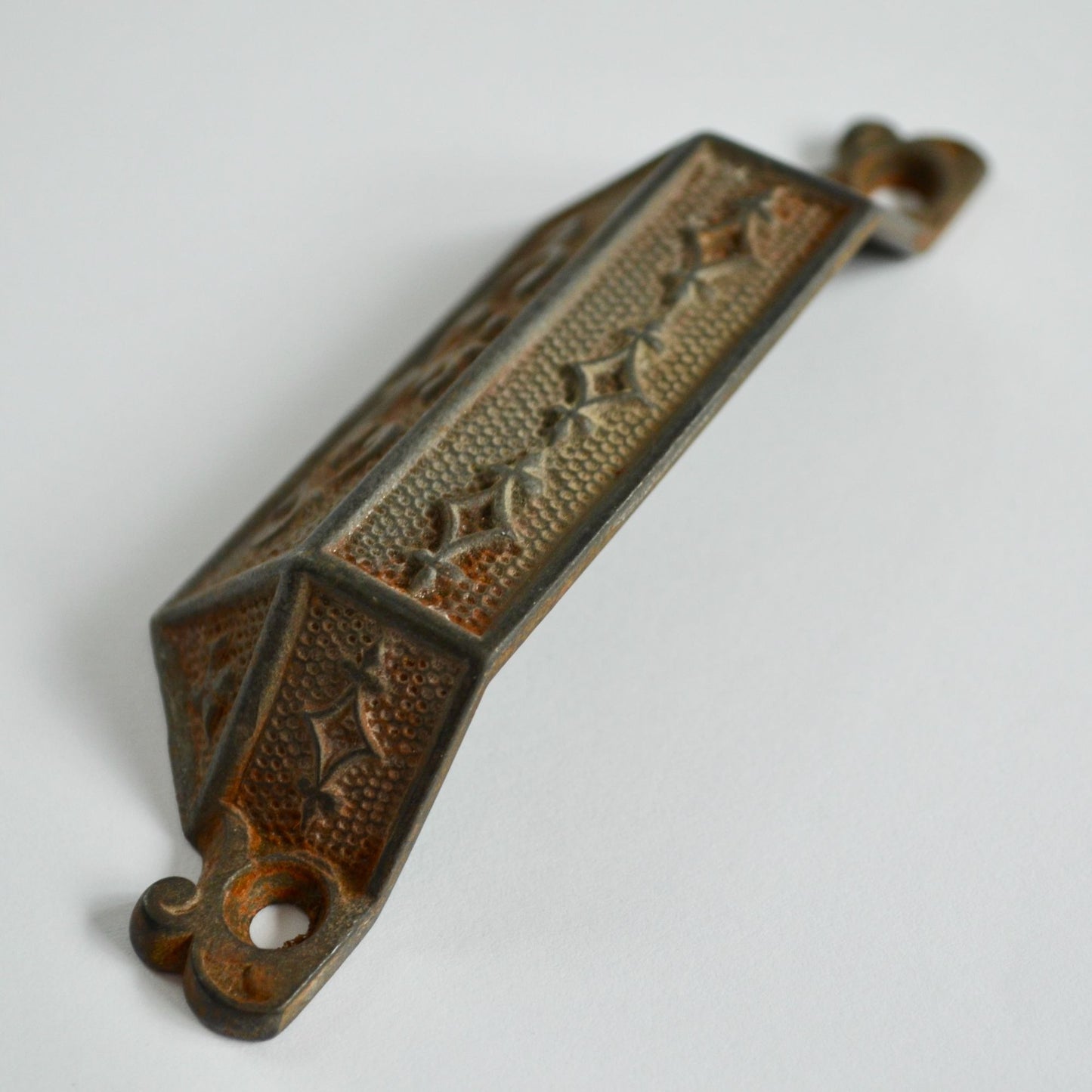 Antique Victorian Cast Iron Bin Pull Pat Nov 9 1869 Drawer Eastlake? Vintage
