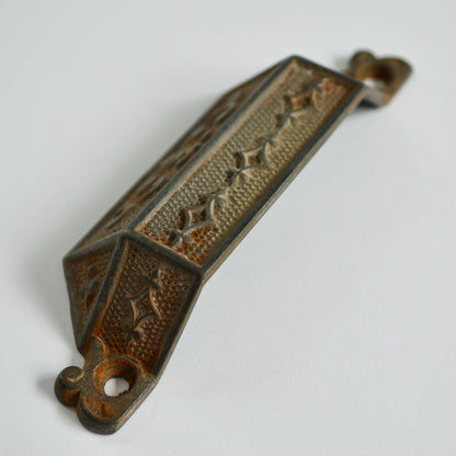 Antique Victorian Cast Iron Bin Pull Pat Nov 9 1869 Drawer Eastlake? Vintage