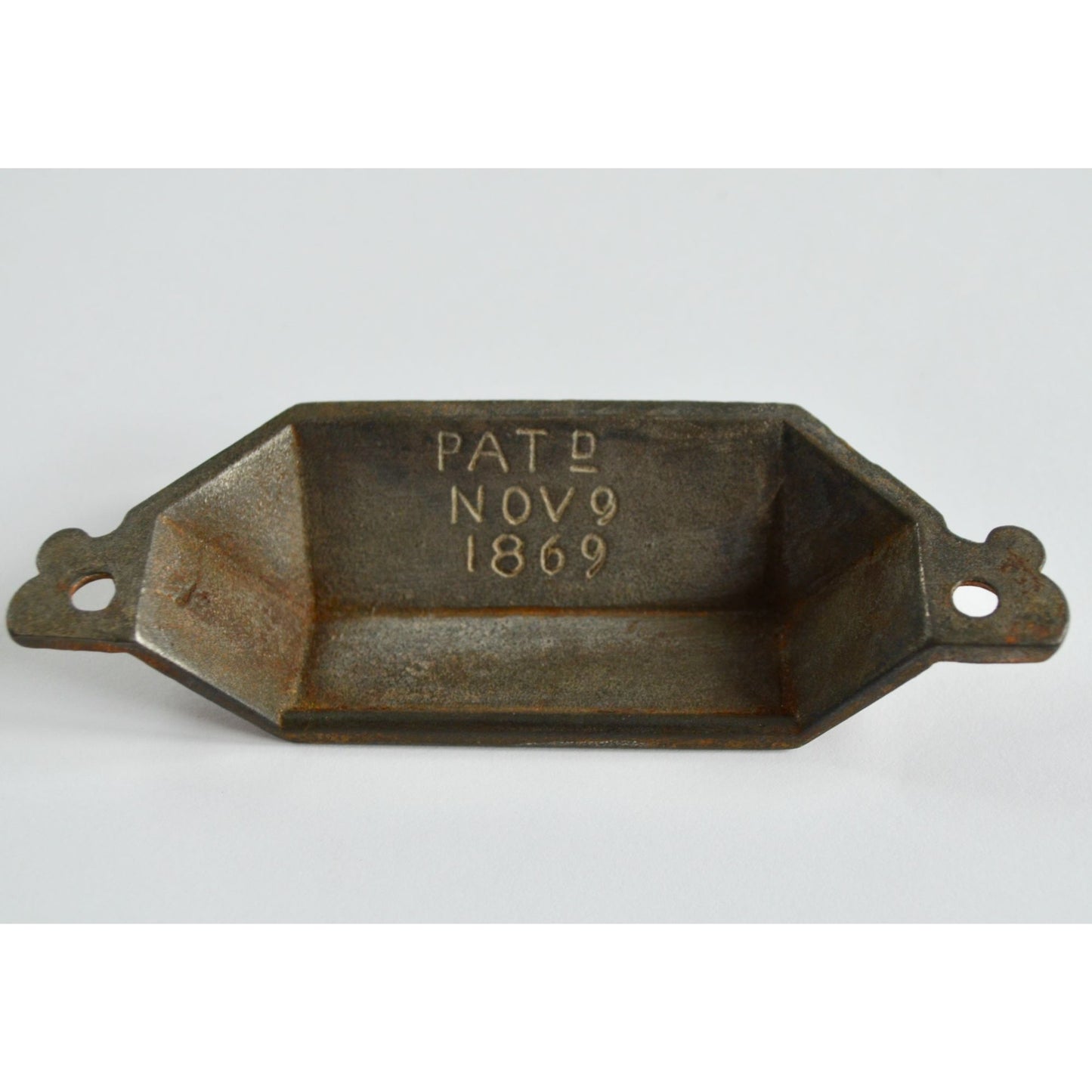 Antique Victorian Cast Iron Bin Pull Pat Nov 9 1869 Drawer Eastlake? Vintage