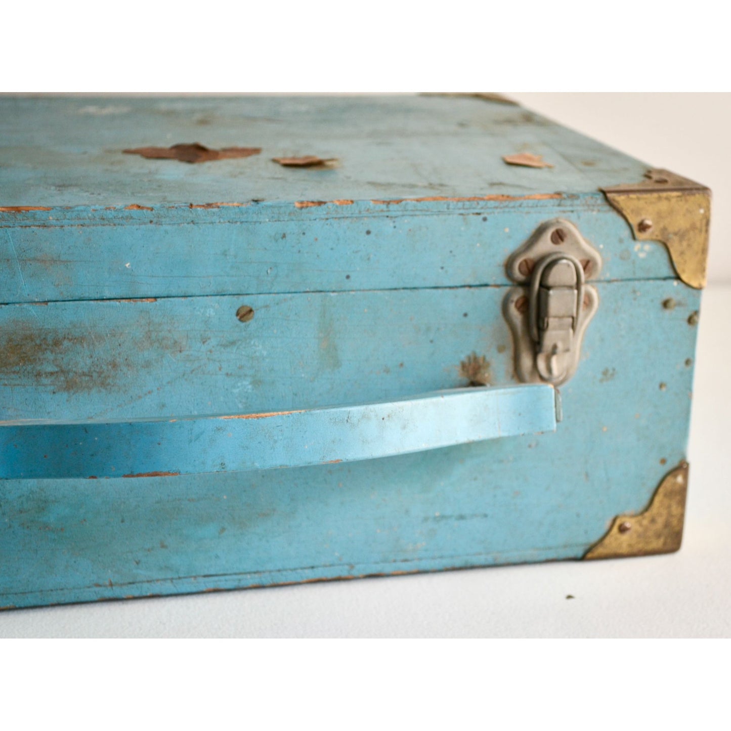 Vintage Roller Skate Wood Case Box Blue "Moulton's Rollerdrome Rush City, MN"