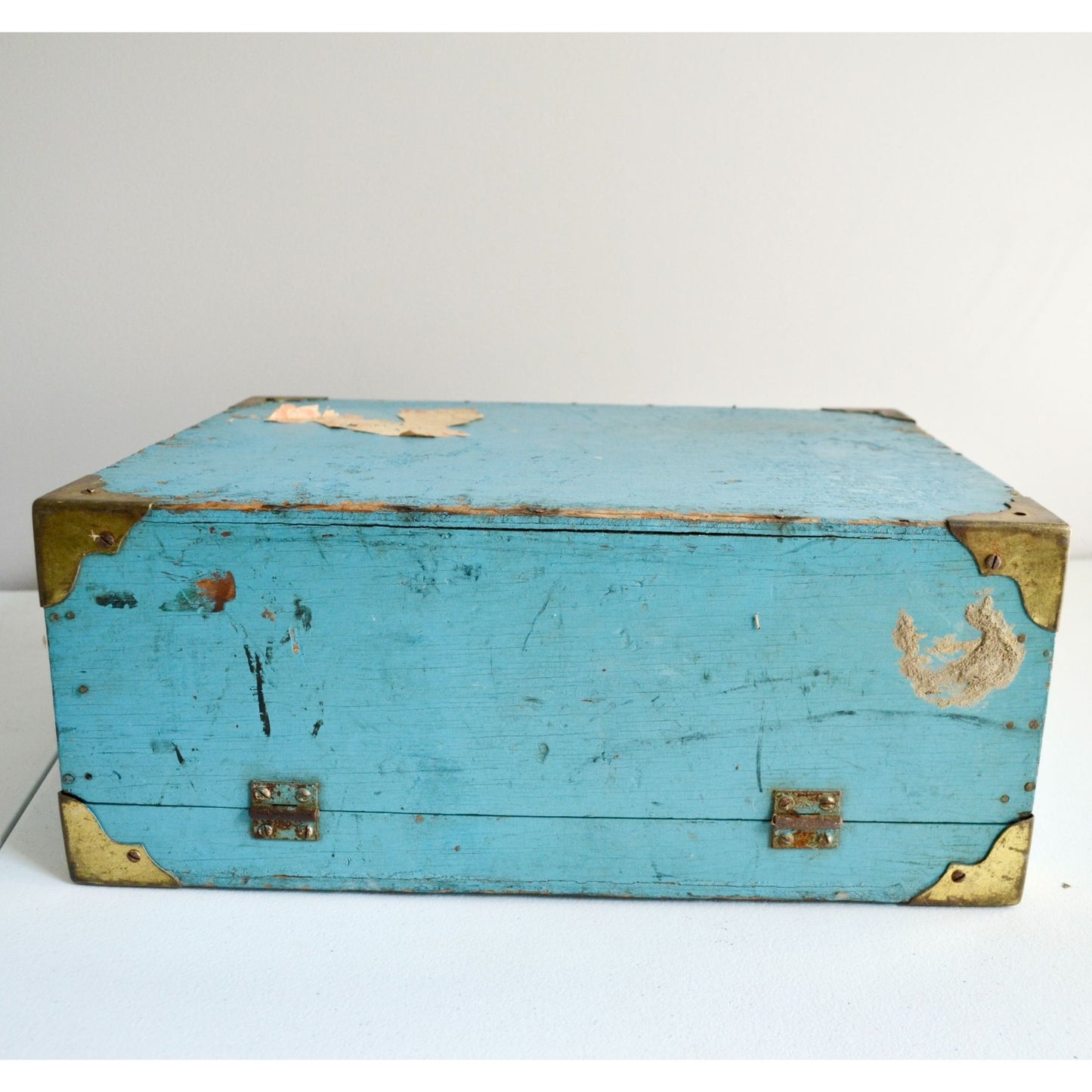 Vintage Roller Skate Wood Case Box Blue "Moulton's Rollerdrome Rush City, MN"