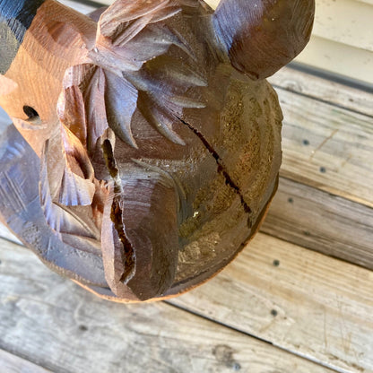 Vintage Chainsaw Art Wood Bear Carving 20" Honey Carved Folk-art