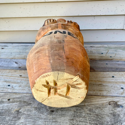 Vintage Chainsaw Art Wood Bear Carving 20" Honey Carved Folk-art