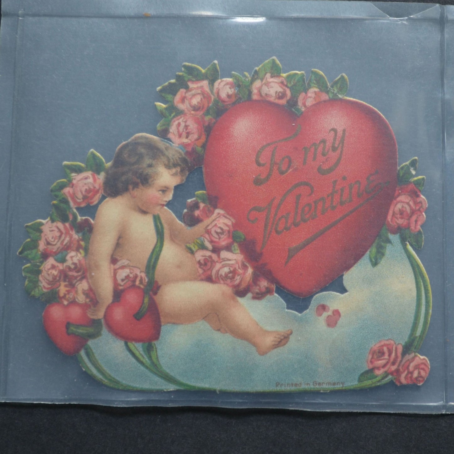 1920 Antique Embossed Valentine Card Cherub To My