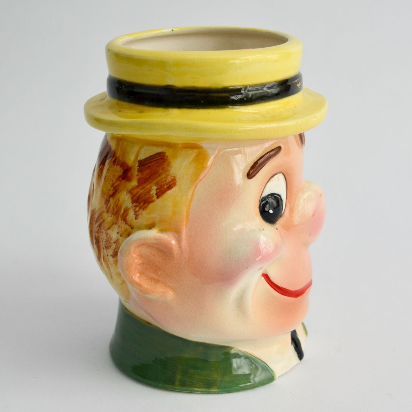 Vintage Japan Winking Face Mug Toby Style Ceramic Character Cup Retro 1950s
