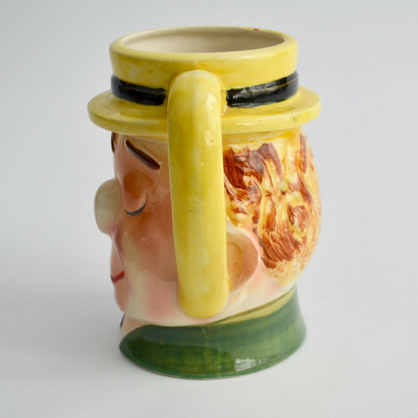 Vintage Japan Winking Face Mug Toby Style Ceramic Character Cup Retro 1950s