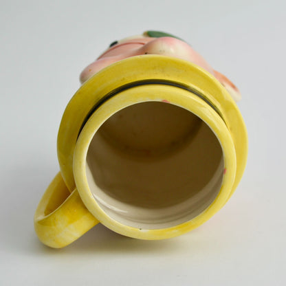 Vintage Japan Winking Face Mug Toby Style Ceramic Character Cup Retro 1950s