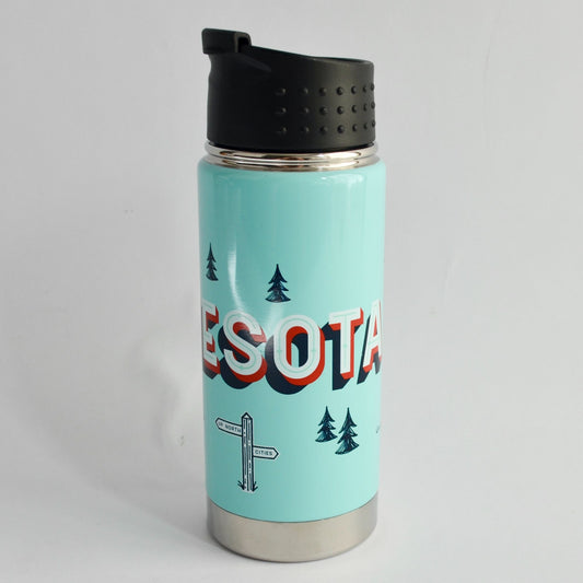 Caribou Coffee 16 oz. Canteen Metal NEW Minnesota
