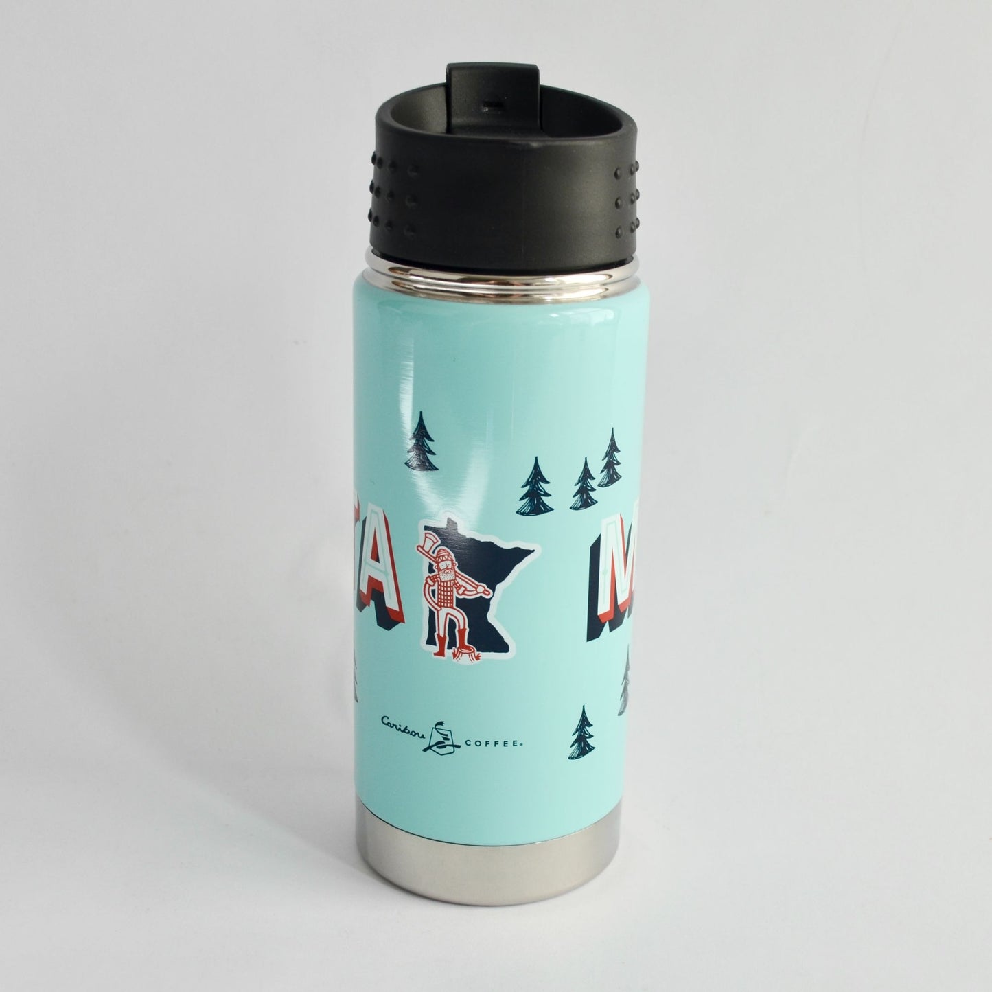 Caribou Coffee 16 oz. Canteen Metal NEW Minnesota