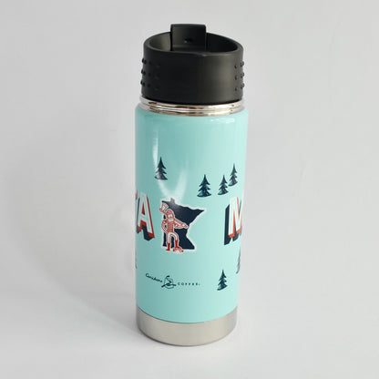 Caribou Coffee 16 oz. Canteen Metal NEW Minnesota
