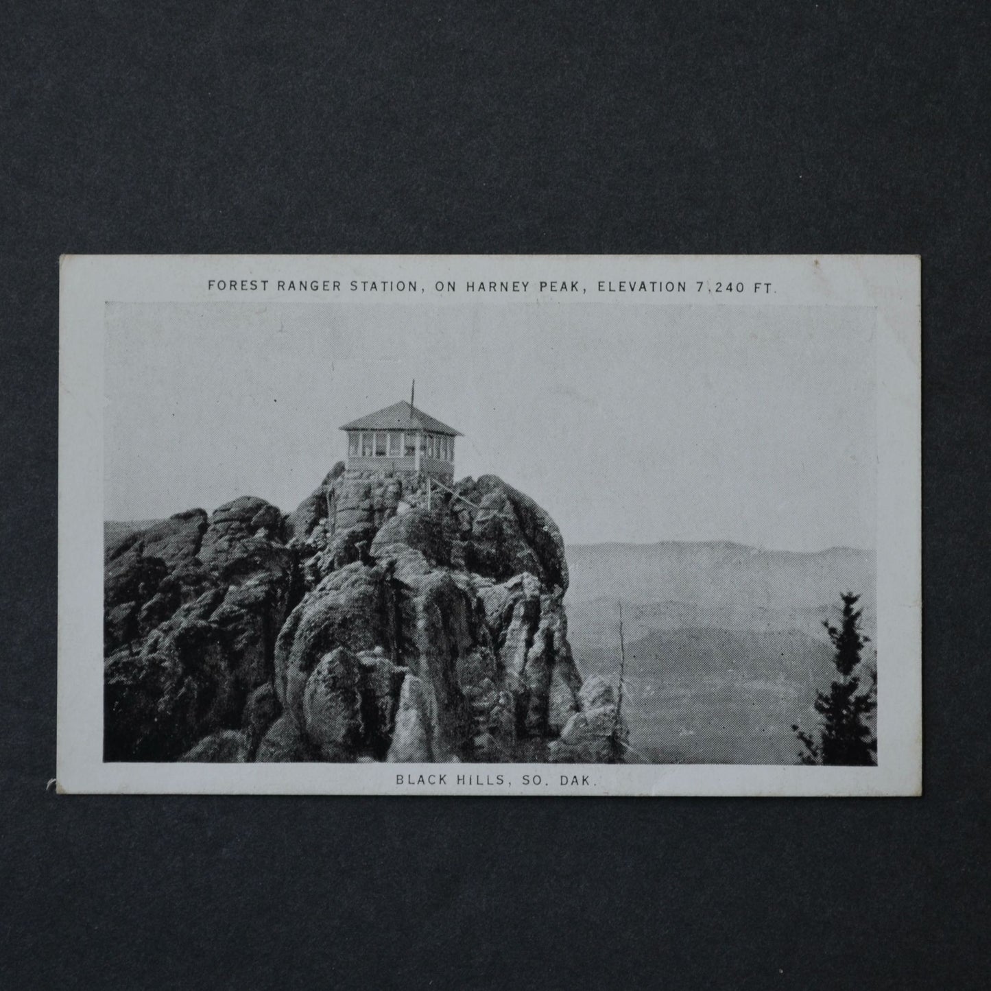 Forest Ranger Station Harney Peak Black Hills South Dakota Vintage B & White Photograph