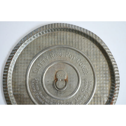 EKCO Safety Ring Pot Cover Vintage Metal  8 1/2