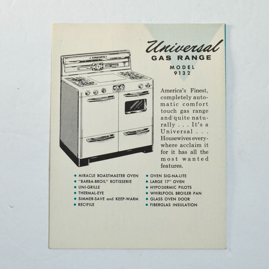 Universal Gas Ranges Broiling Meats by the Experts Pamphlet Advertising Flyer Vintage