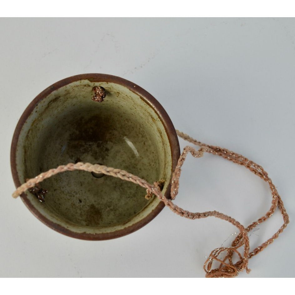 Vintage Ceramic Floral Hanging Flower Pot Japan Speckled