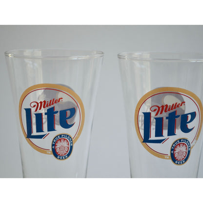 Lot 3 Miller Lite Minnesota Vikings Beer Glasses 8.5" Pilsner Glass NFL Helmet