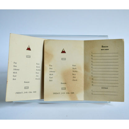 Vintage 1928 Dance Cards Lot of 2 Matching