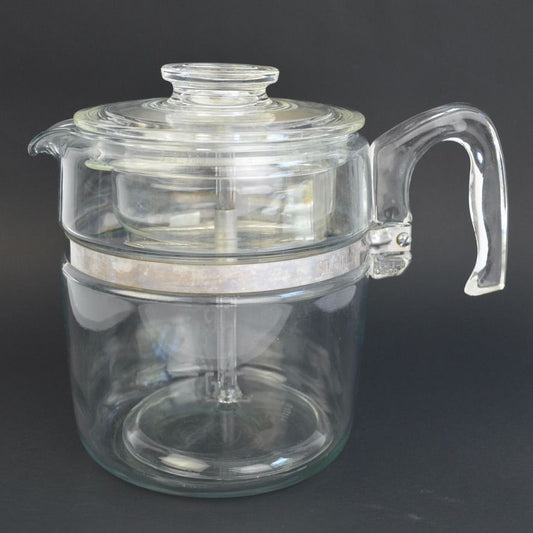 Vintage Pyrex Flameware 7759-H Glass 9 Cup Percolator Coffee Pot Complete