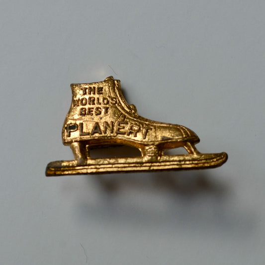 Planert Vintage Gold Pin Button Skate The World's Best