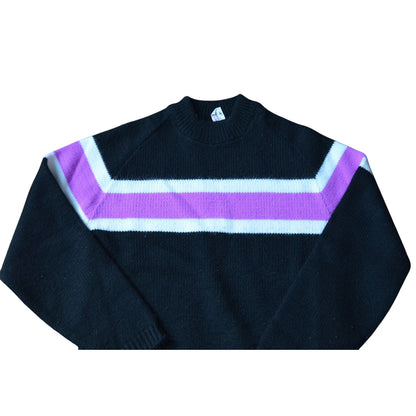 Arctic Cat Vintage Black Purple Stripe Sweater Men's