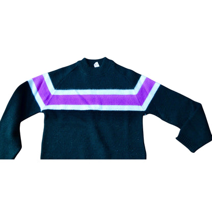 Arctic Cat Vintage Black Purple Stripe Sweater Men's