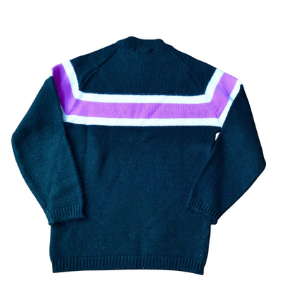 Arctic Cat Vintage Black Purple Stripe Sweater Men's