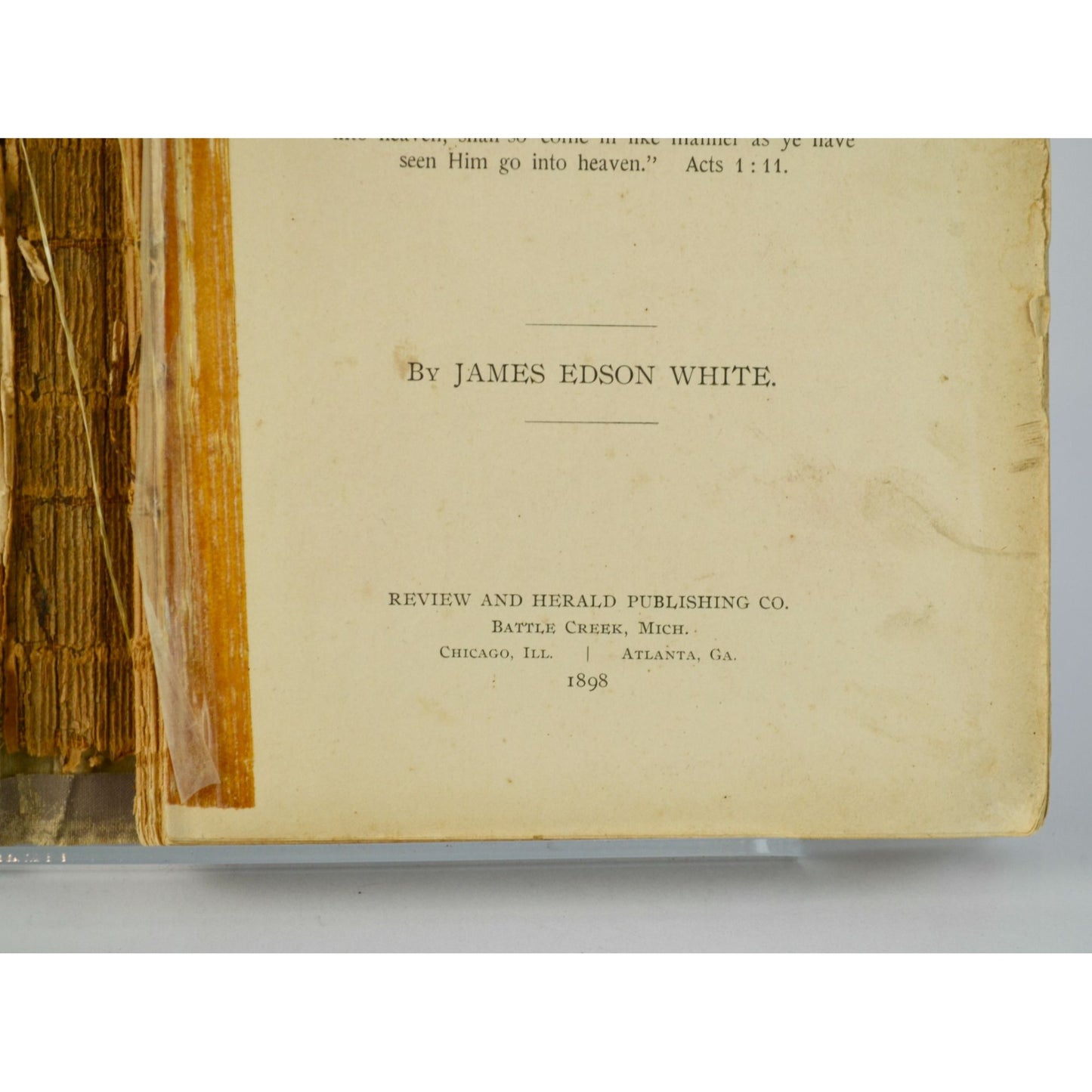 The Coming King James Edson White 1989 Antique Book