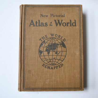1922 New Pictorial Atlas of the World Remapped Antique Hardcover