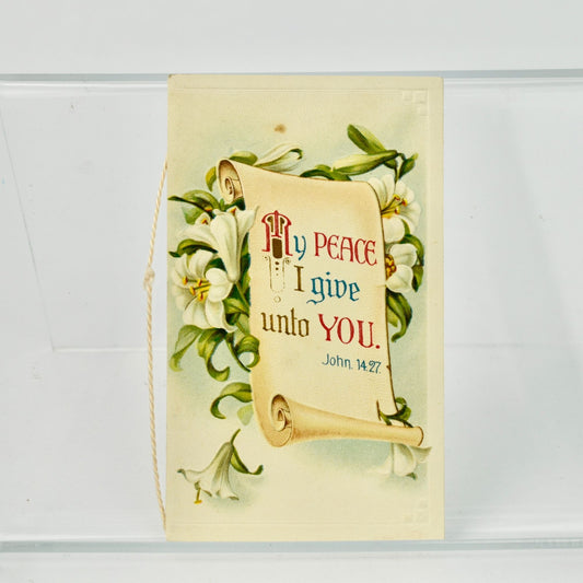Vintage Antique Easter Verse Card My Peace I Give To You Germany