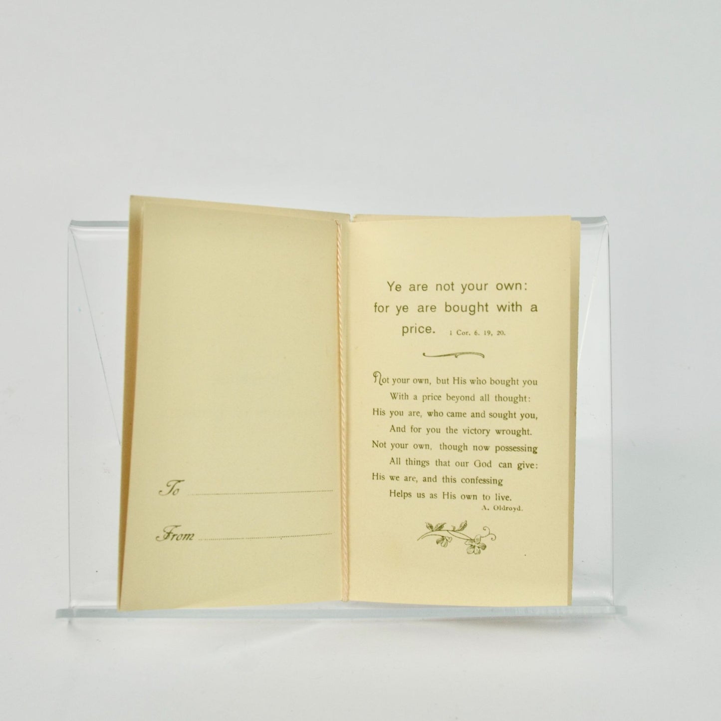 Vintage Antique Easter Verse Card My Peace I Give To You Germany