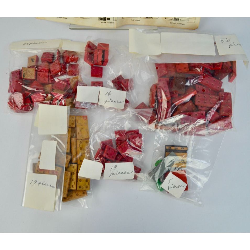 Playskool Village Plan and Play Wooden Set Vintage Bricks