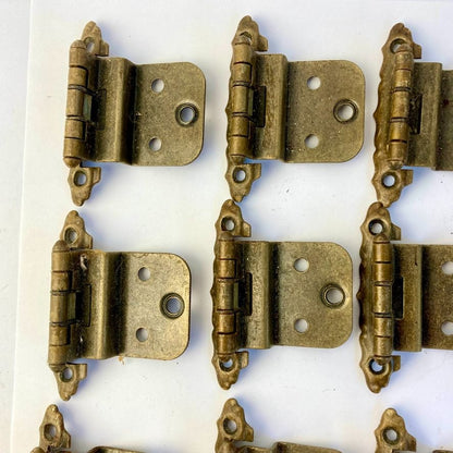Lot 20 Vintage Self-Closing Cabinet Hinges Brass Finish Antique Original