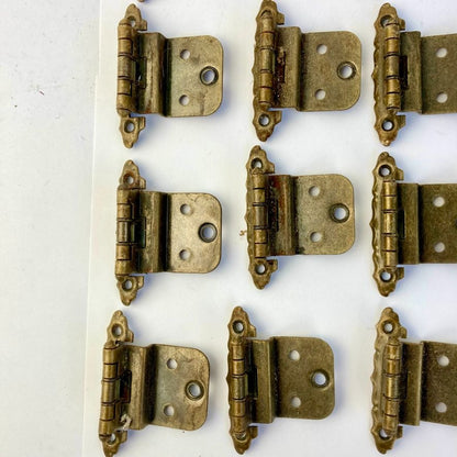 Lot 20 Vintage Self-Closing Cabinet Hinges Brass Finish Antique Original