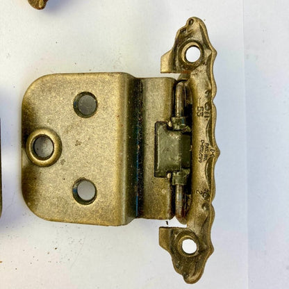 Lot 20 Vintage Self-Closing Cabinet Hinges Brass Finish Antique Original