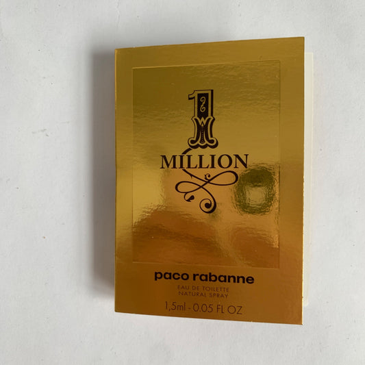 Paco Rabanne 1 Million EDT Spray Sample Vial on Card New .05 oz