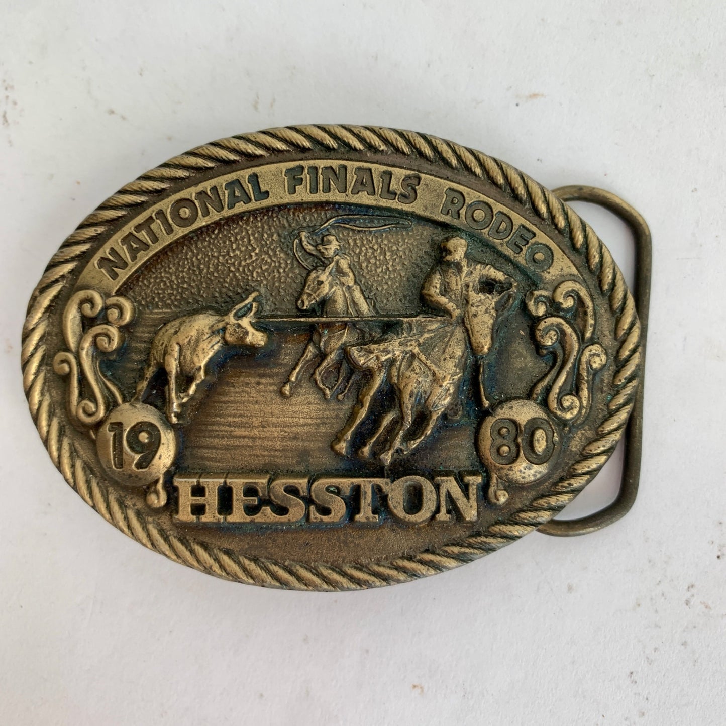 1980 National Finals Rodeo Hesston Belt Buckle