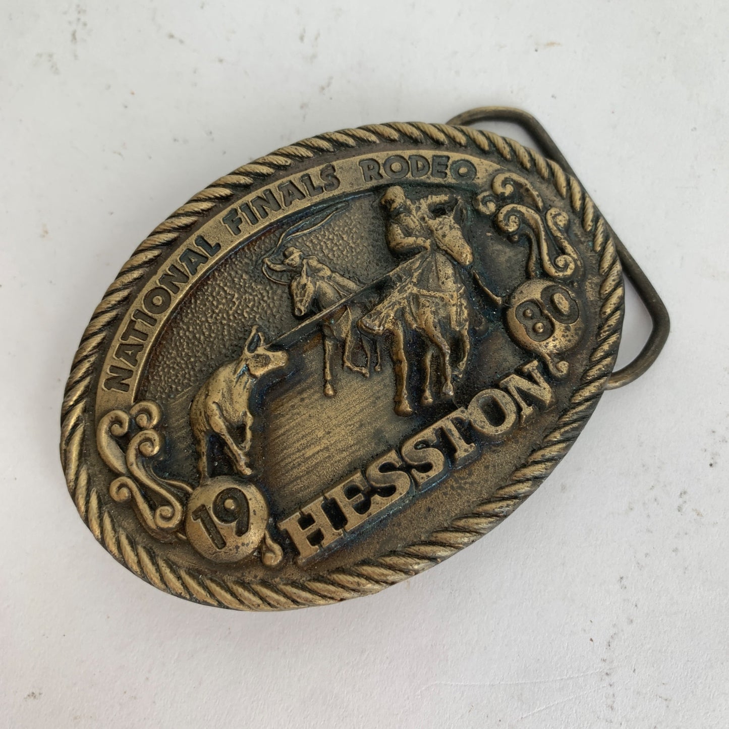 1980 National Finals Rodeo Hesston Belt Buckle