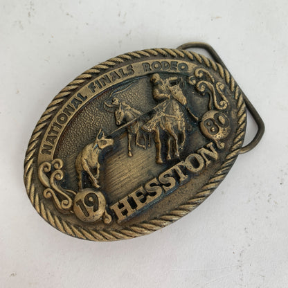 1980 National Finals Rodeo Hesston Belt Buckle