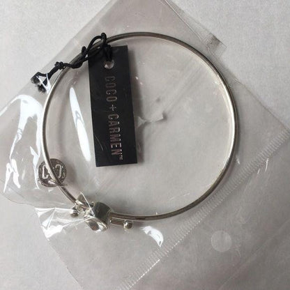 New Coco + Carmen Silver Adjustable Bracelet White