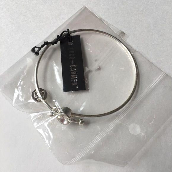 New Coco + Carmen Silver Adjustable Bracelet White