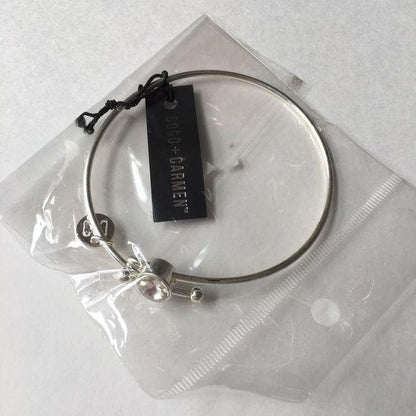 New Coco + Carmen Silver Adjustable Bracelet White