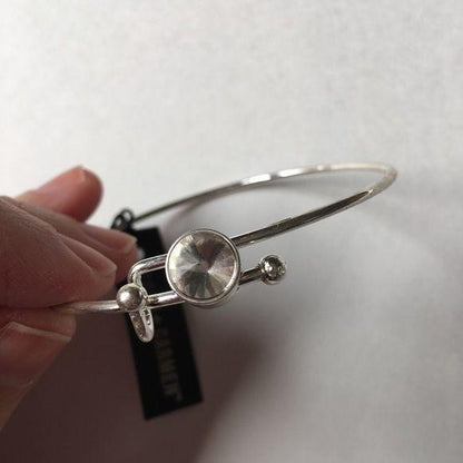 New Coco + Carmen Silver Adjustable Bracelet White