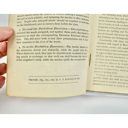 1878 The National Elementary Speller Book AS IS