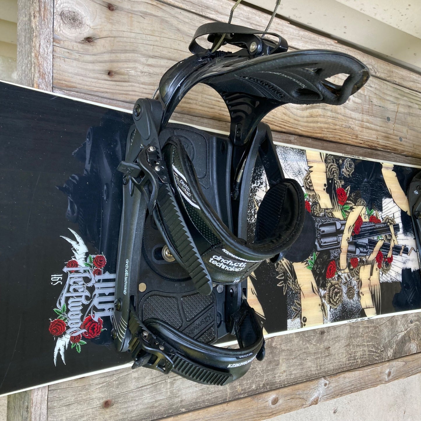 Ride Fleetwood 165 cm Snowboard w/ K2 Cinch CTL Bindings Revolvers Pistols