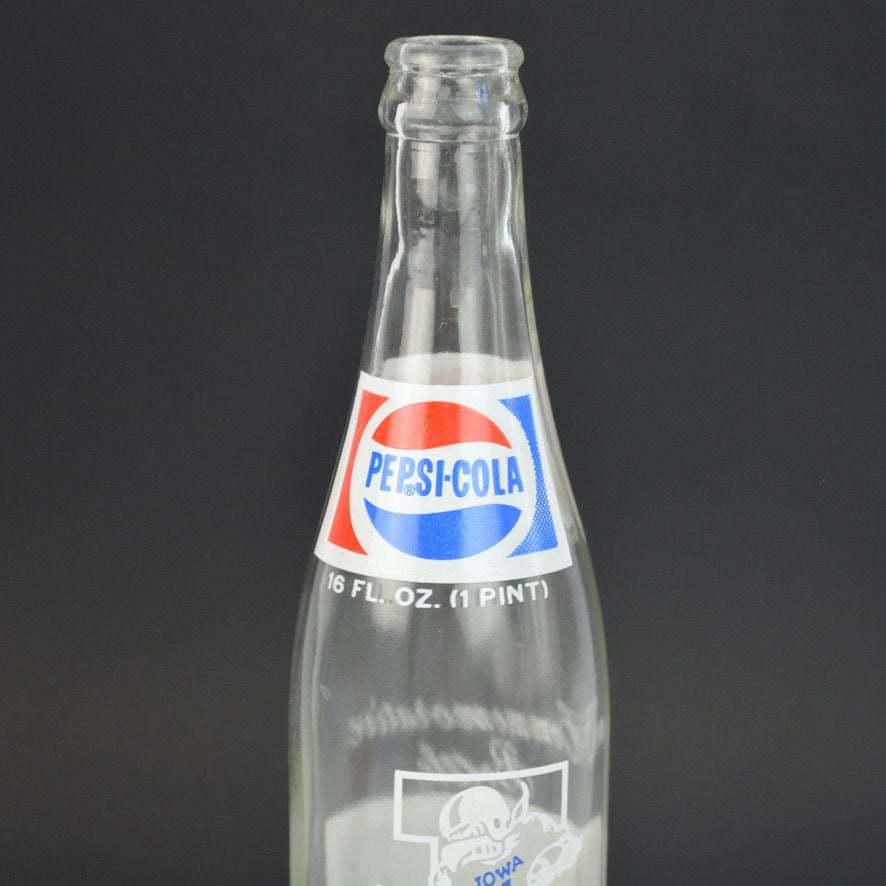 Vintage 1977 Pepsi-Cola Commemorative Bottle Iowa vs Iowa State Football 16 oz