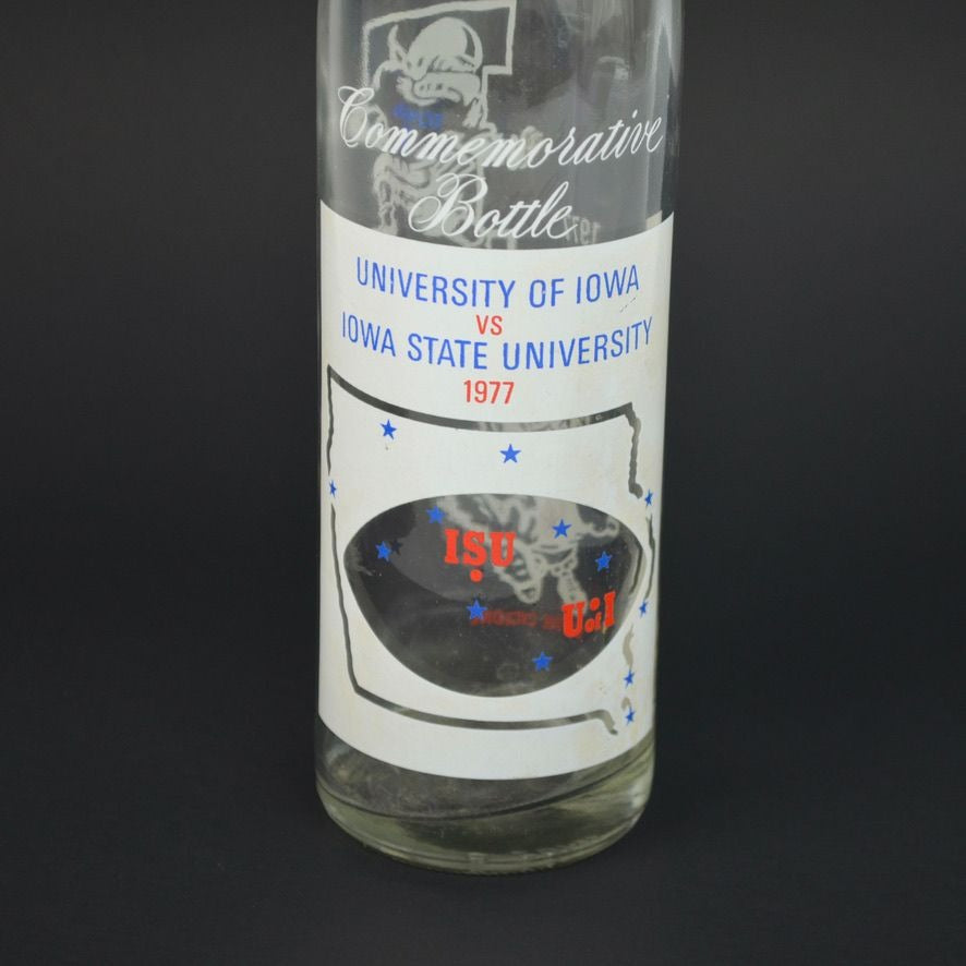 Vintage 1977 Pepsi-Cola Commemorative Bottle Iowa vs Iowa State Football 16 oz