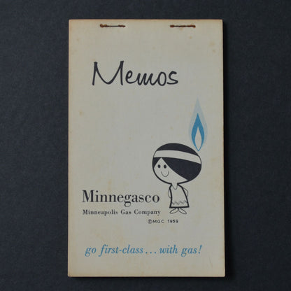 Minnegasco Indian Girl Memo Pad Minnesota Vintage 1959