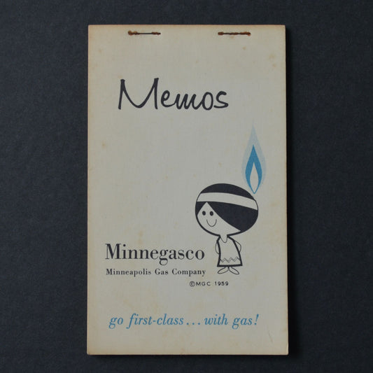 Minnegasco Indian Girl Memo Pad Minnesota Vintage 1959